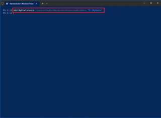 Controlled folder access add folder via PowerShell